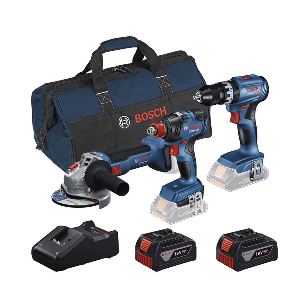 Bosch 3Tool Kit GDX+GSB+GWS, 2x Akku GBA 4.0 Ah inkl. Tasche