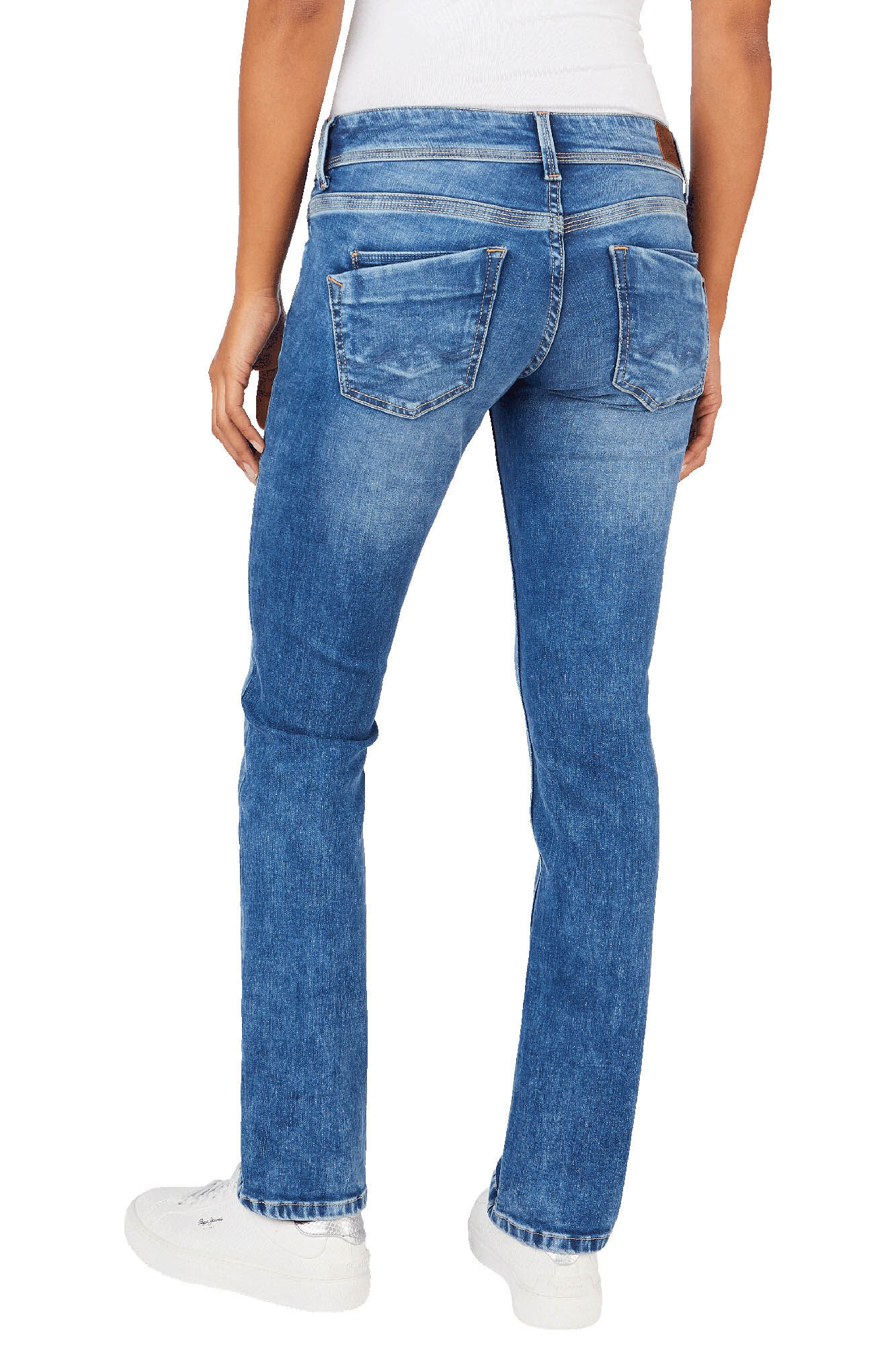 Calça jeans slim de cintura média