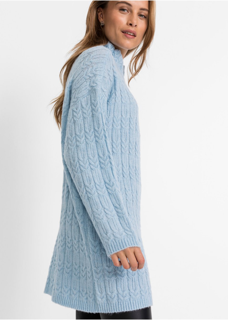 Pull long avec motif torsadé