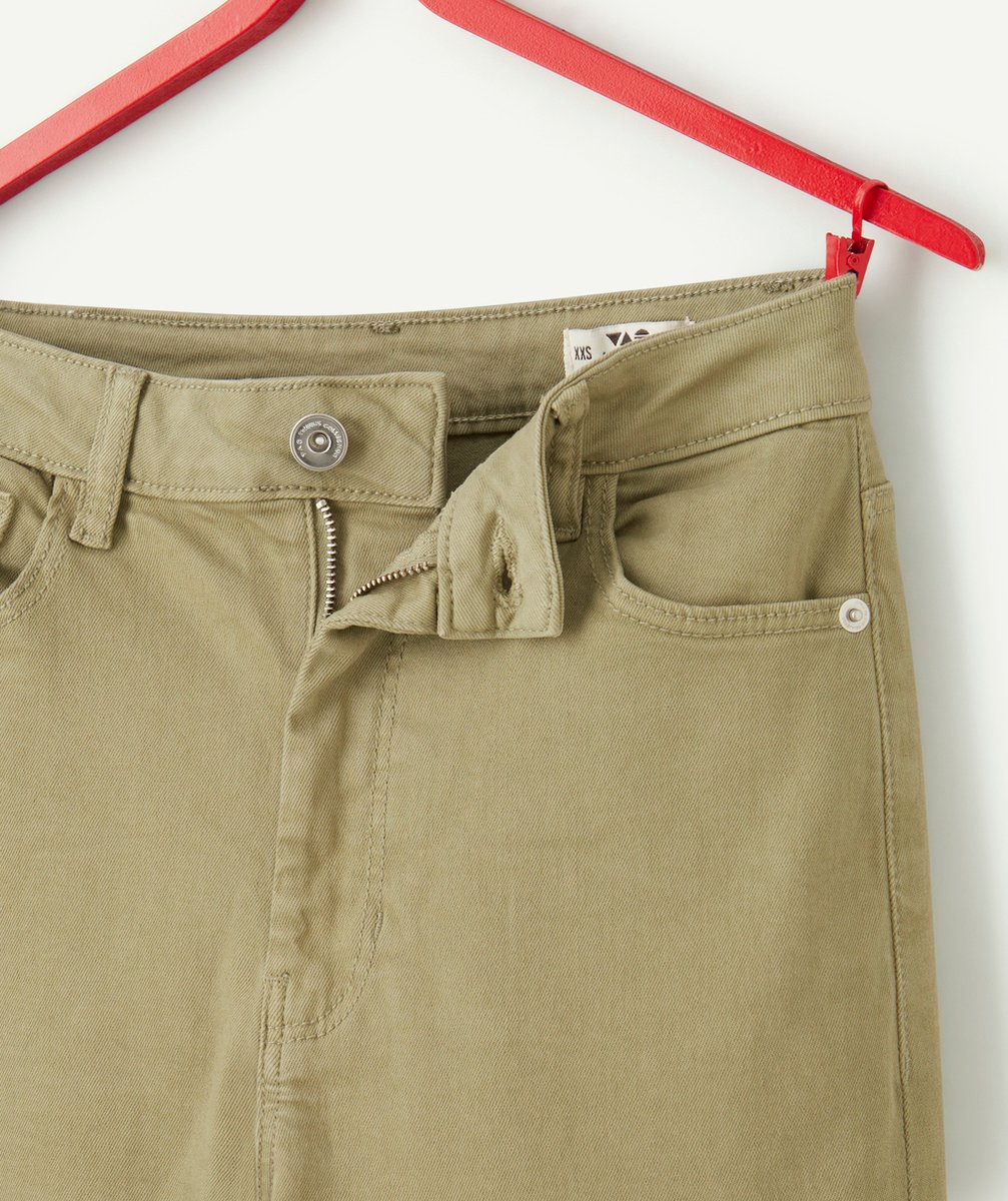 PANTALON WIDE LEG FILLE EN FIBRES RECYCLÉES KAKI