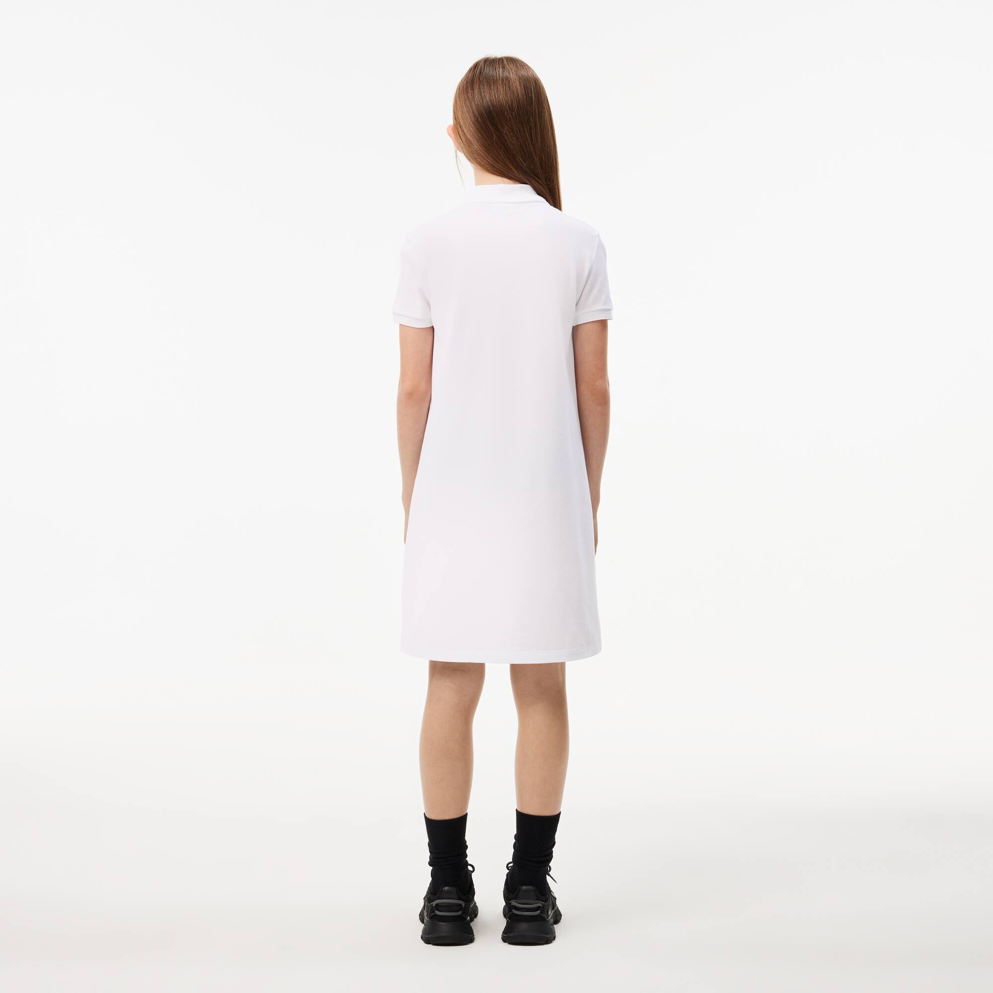 Mädchen Kleid im Polo-Style aus Baumwolle Hosen & Kleider - Weiss - Lacoste - Mädchen