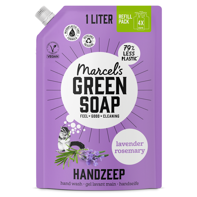 Marcel’s Green Soap Handzeep lavendel & rozemarijn Navulverpakking (1000 ml)
