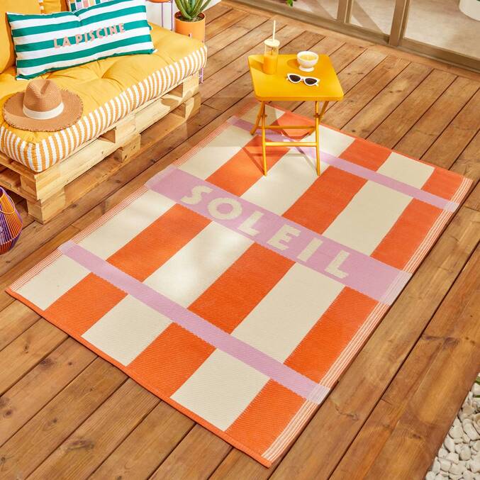 Coussin de sol d'extérieur rectangulaire POOLSIDE Jaune