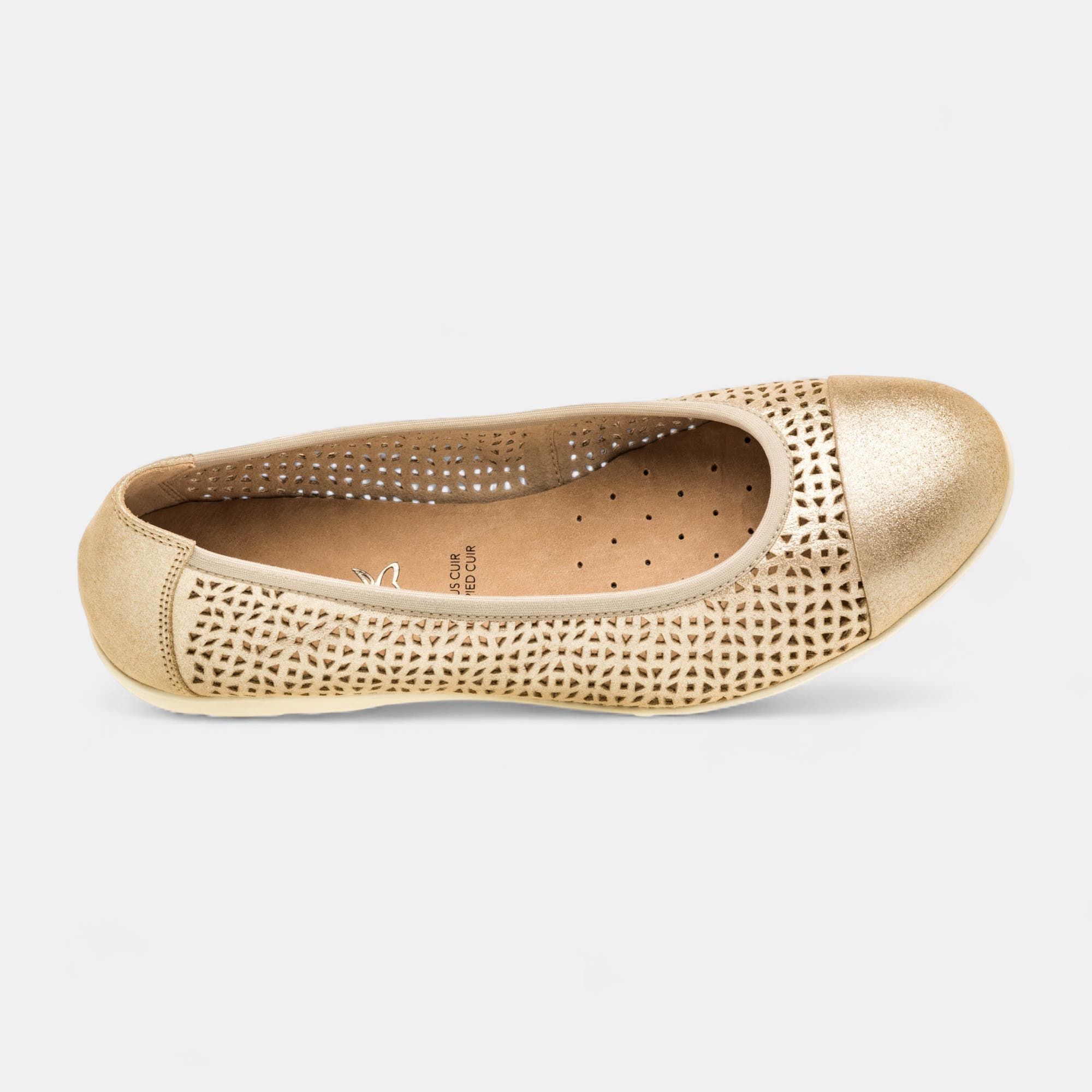 Ballerines Femme en cuir or
