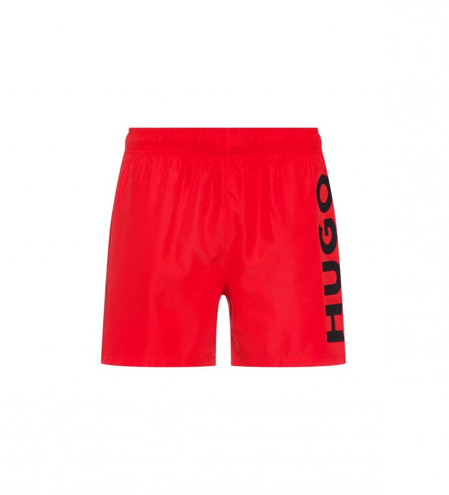 Logotipo da HUGO Swimsuit em vermelho contrastante
