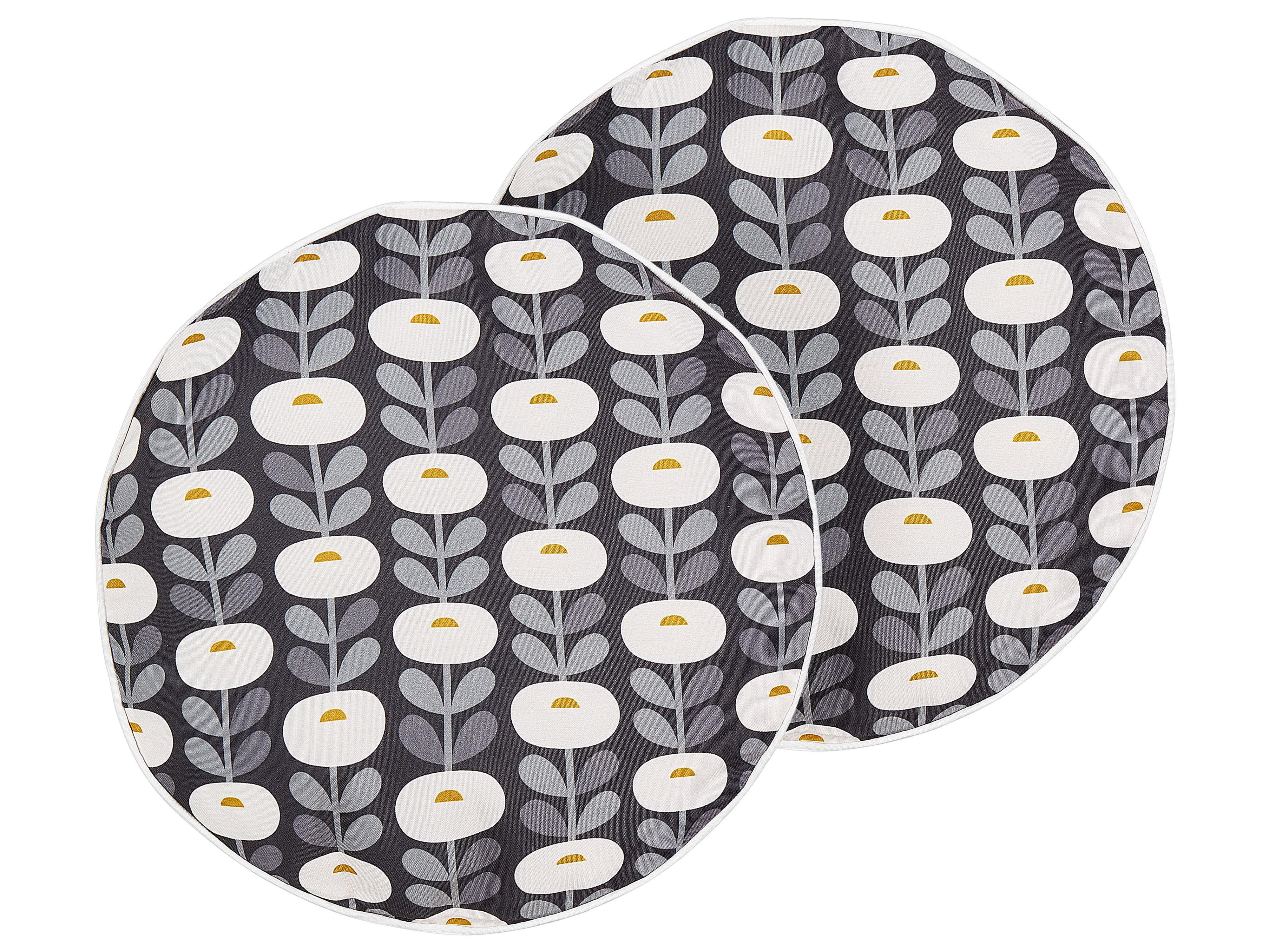 Set van 2 tuinkussens VALSORDA geometrisch patroon 40 x 40 cm Grijs