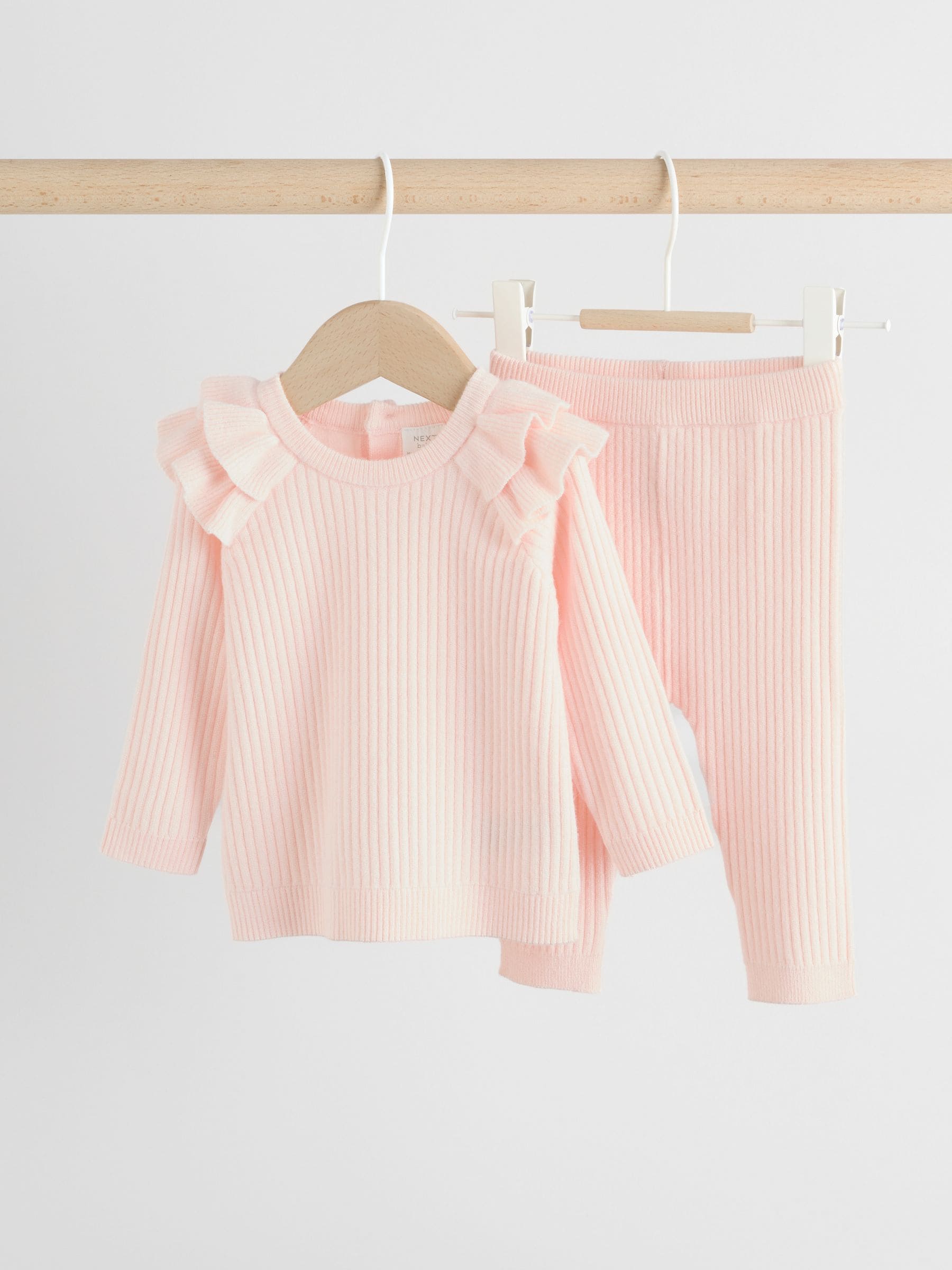 Lichtroze - Gebreide babytrui en leggings set 2 -delig (0mnd -3jr)