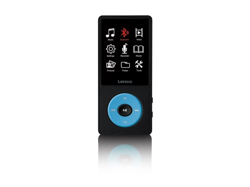 Lenco MP3 Player Xemio-860 Blau; Schwarz MP3-Player mit Bluetooth und 8 GB internem Speicher