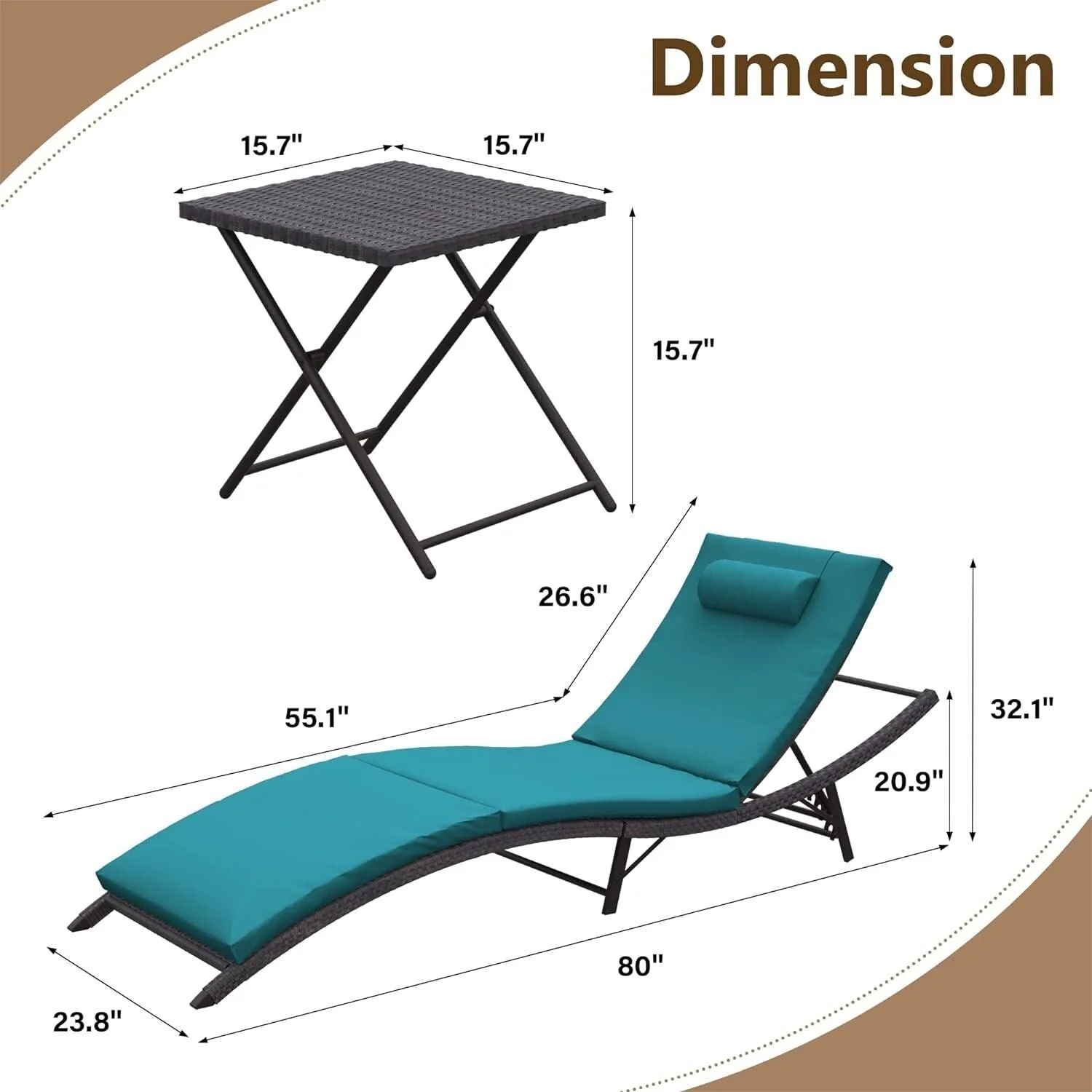 Kullavik 3-PiecesOutdoor Chaise Lounge Set