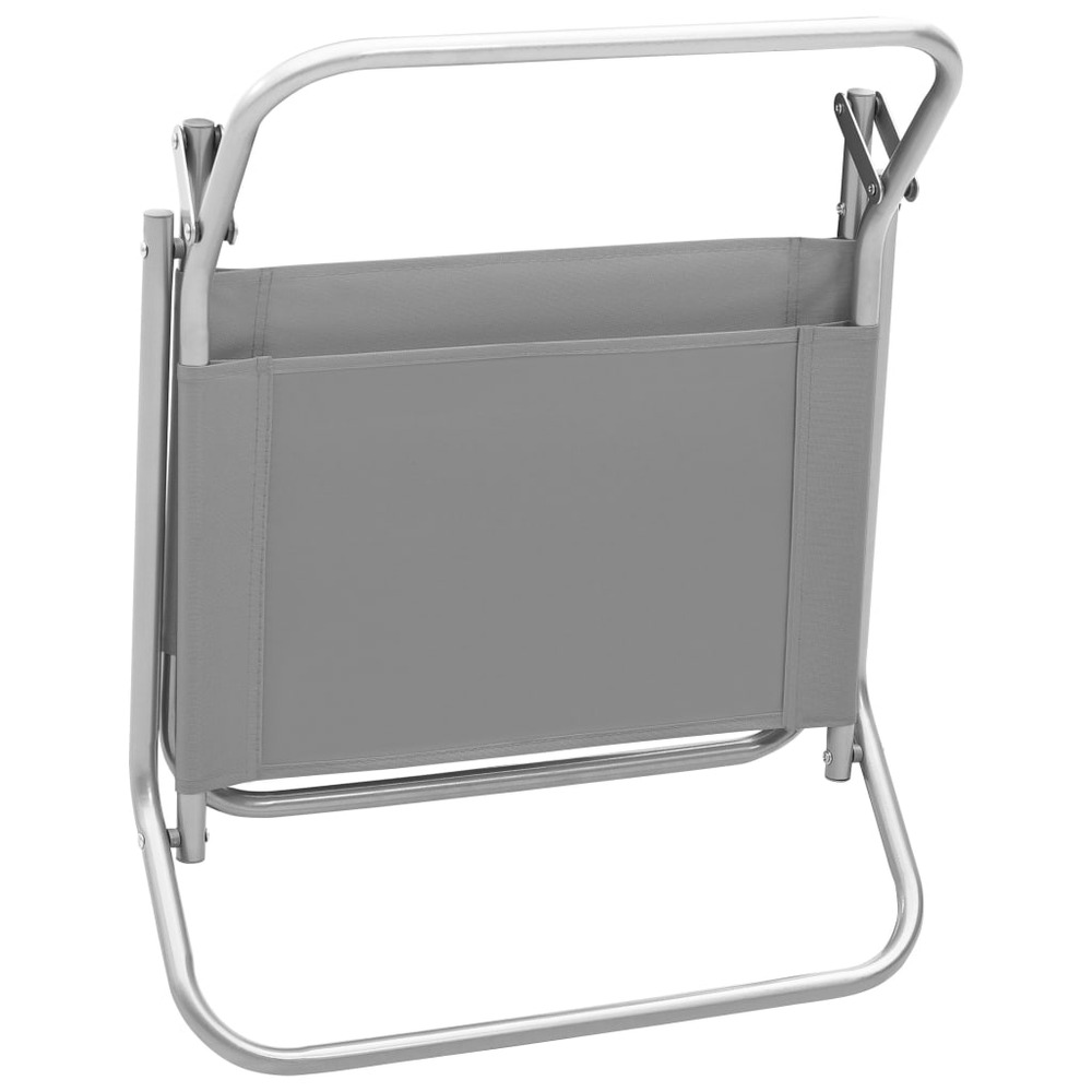 Chaises de plage pliables 2 pcs gris tissu