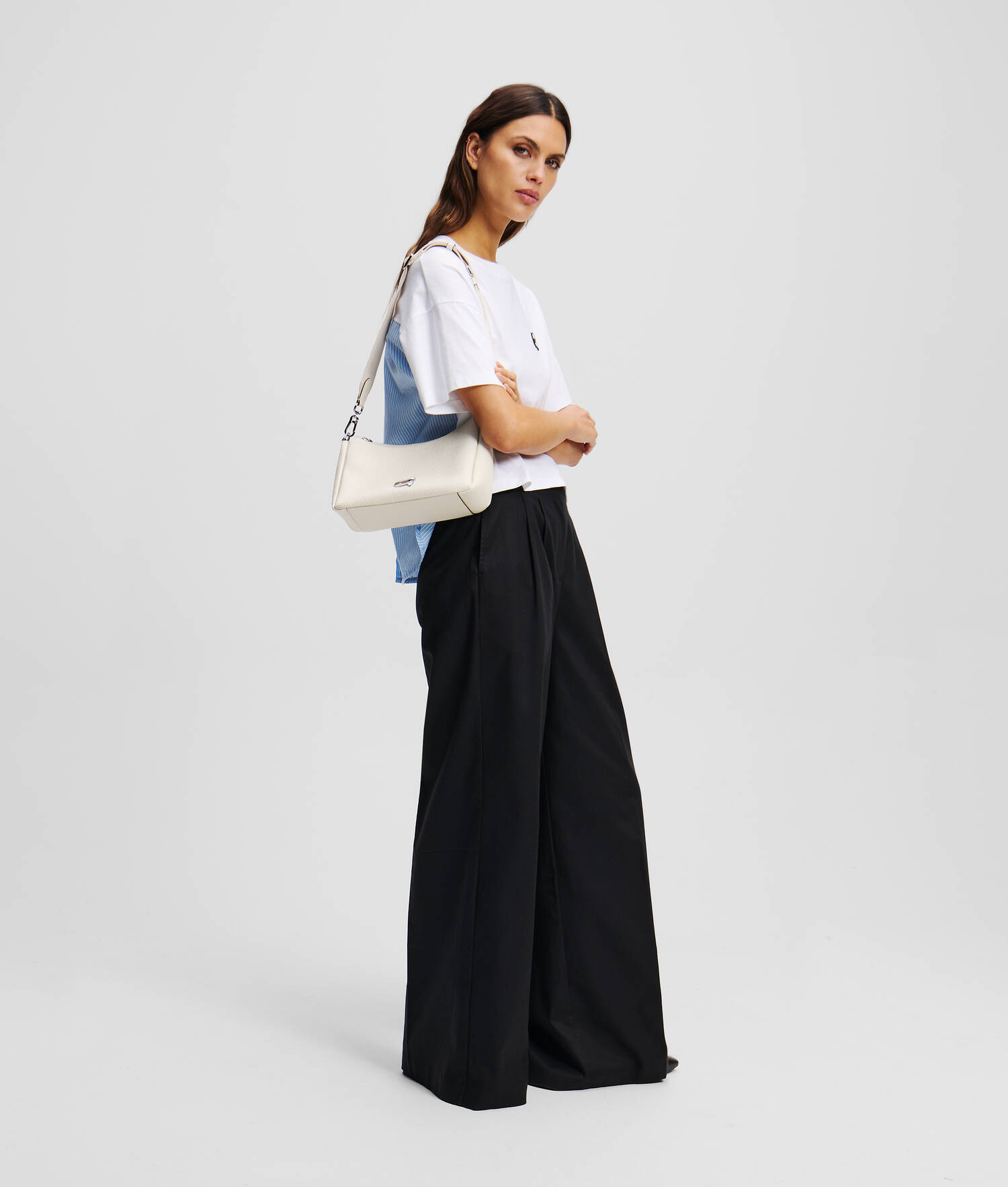 PETIT SAC PORTÉ ÉPAULE GRAINÉ IKON - Blanc Cassé