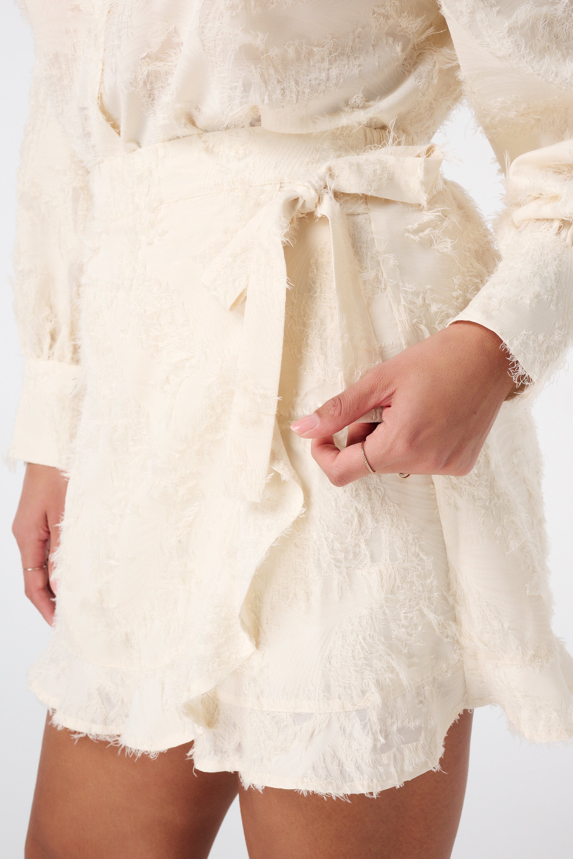 Skort met overslaglook Cream