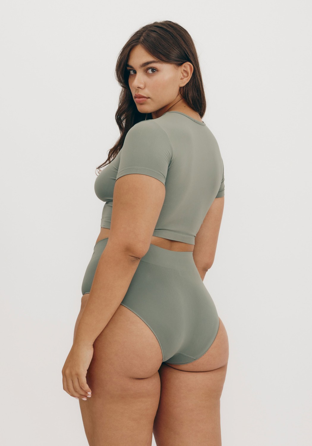 Organic Basics Crop Tee ReSmooth Seaweed