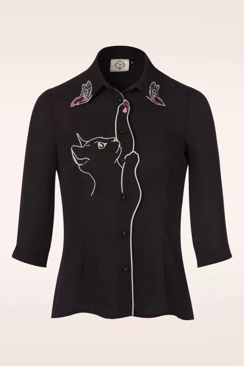 Banned Retro Snow Bird blouse in zwart
