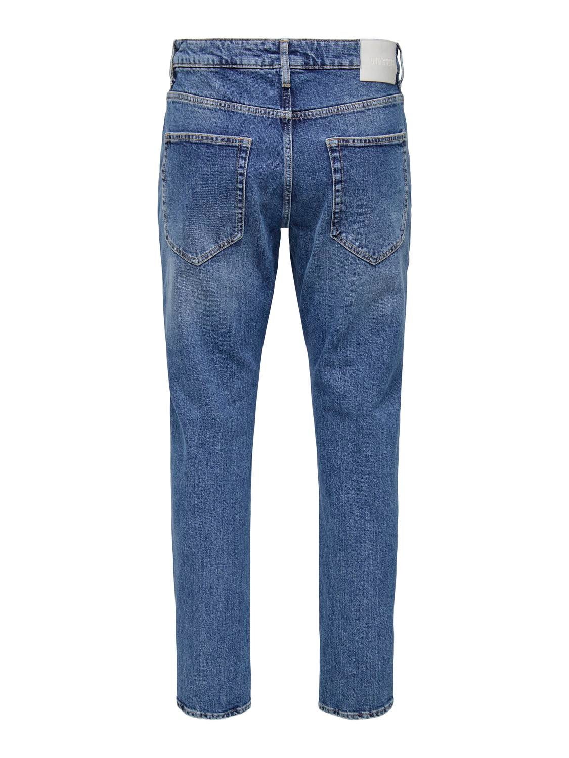 ONSYOKE Mittlere Taille Verkürzt Jeans Medium Blue Denim