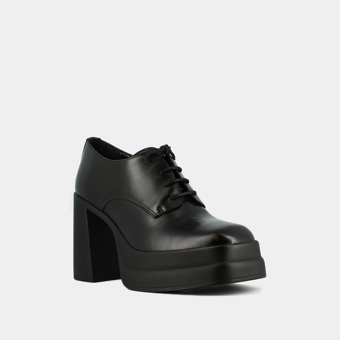 Derbies à lacets et plateformes  en cuir noir