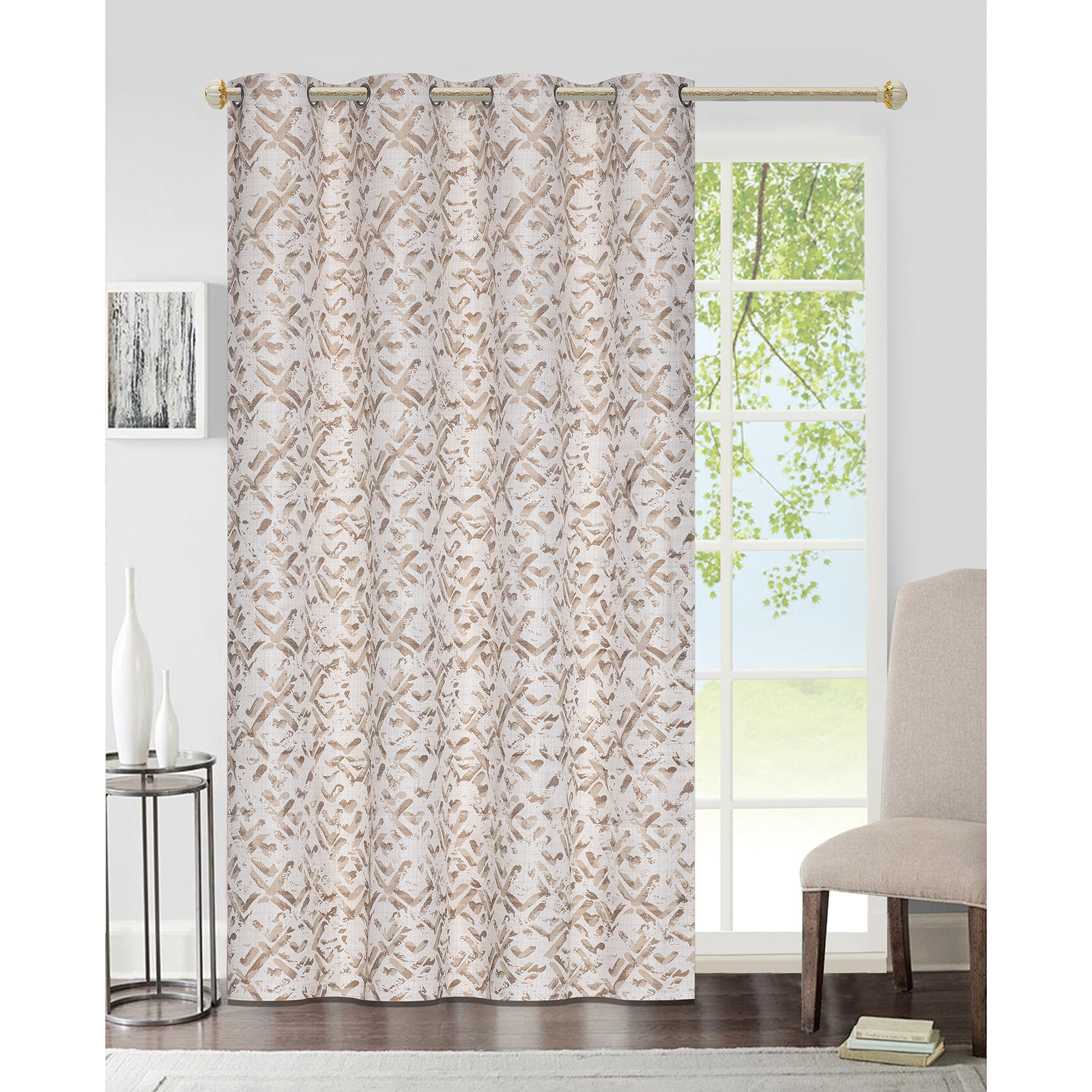 homara Ösenvorhang - beige gemustert - 140x245 cm