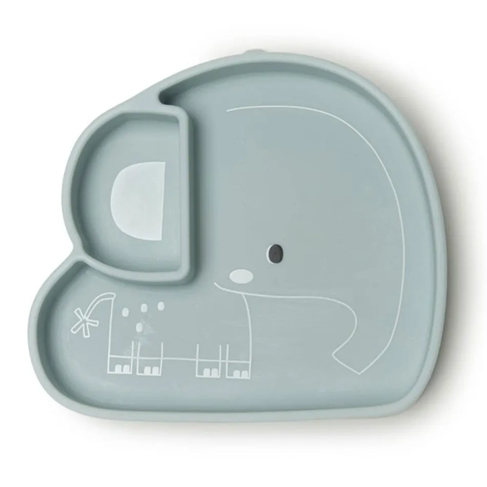 Loulou Lollipop Ensemble de vaisselle en silicone - Éléphant