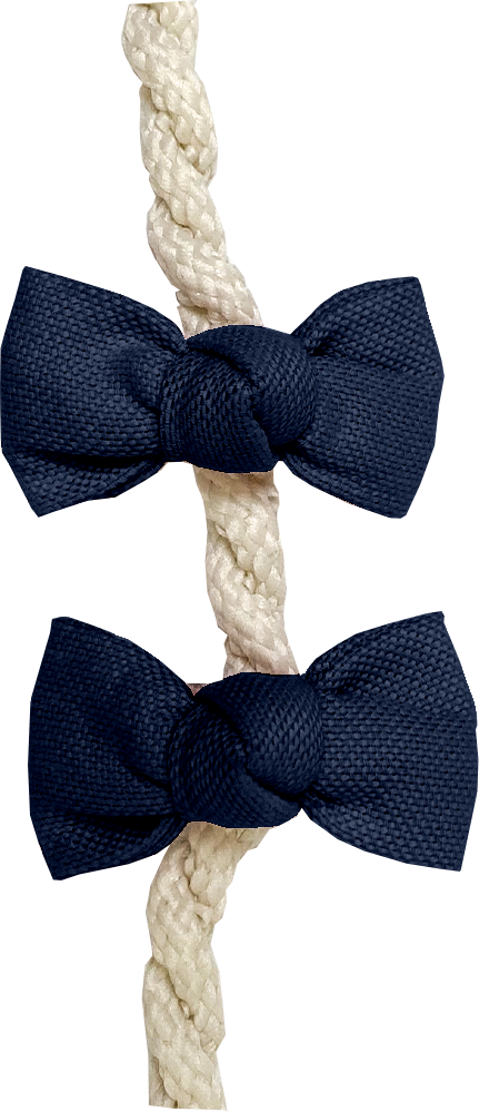 Barrettes Clic-Clac Petits Noeuds Bleu Marine