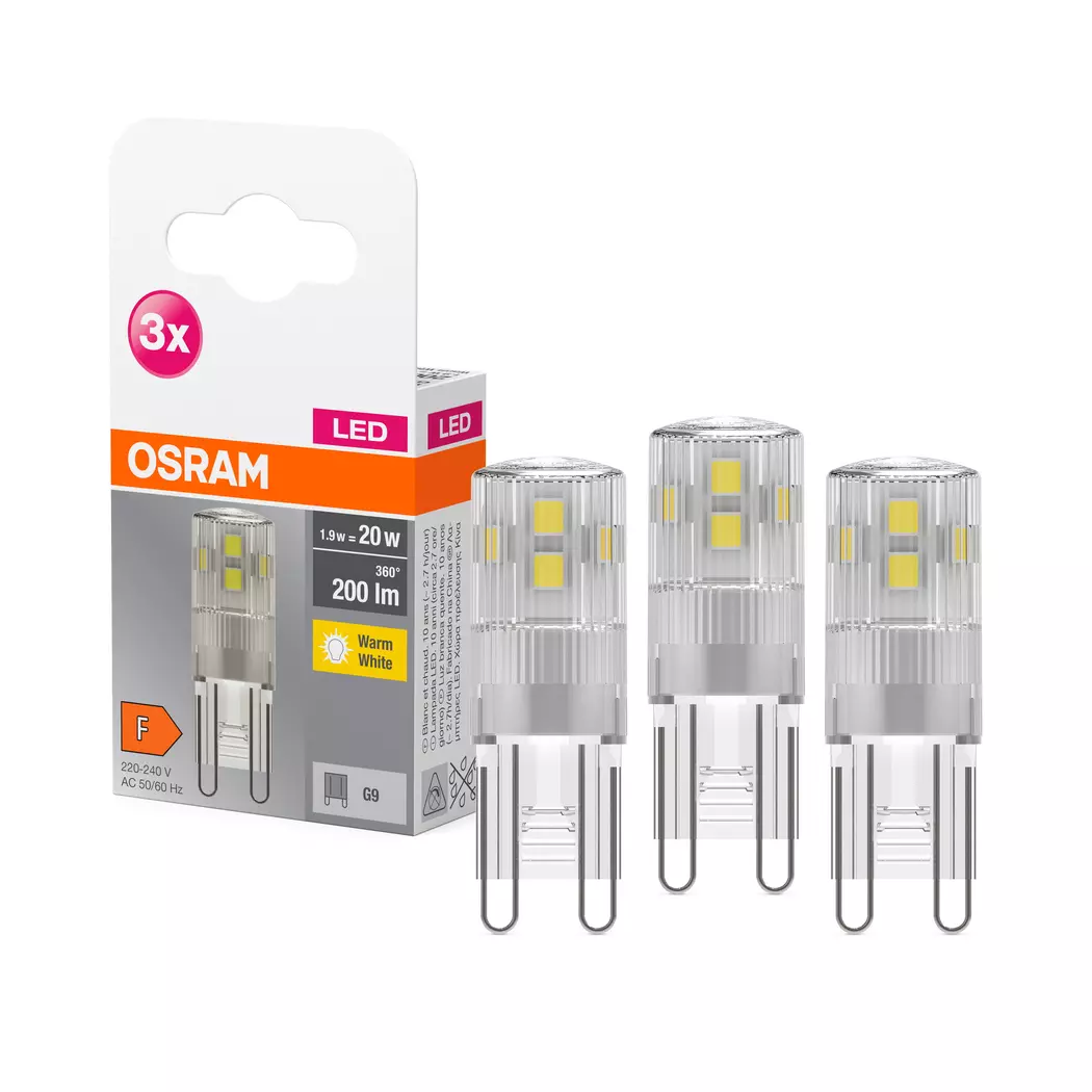LED Stiftsockellampe G9/1,9 Watt/Energie F