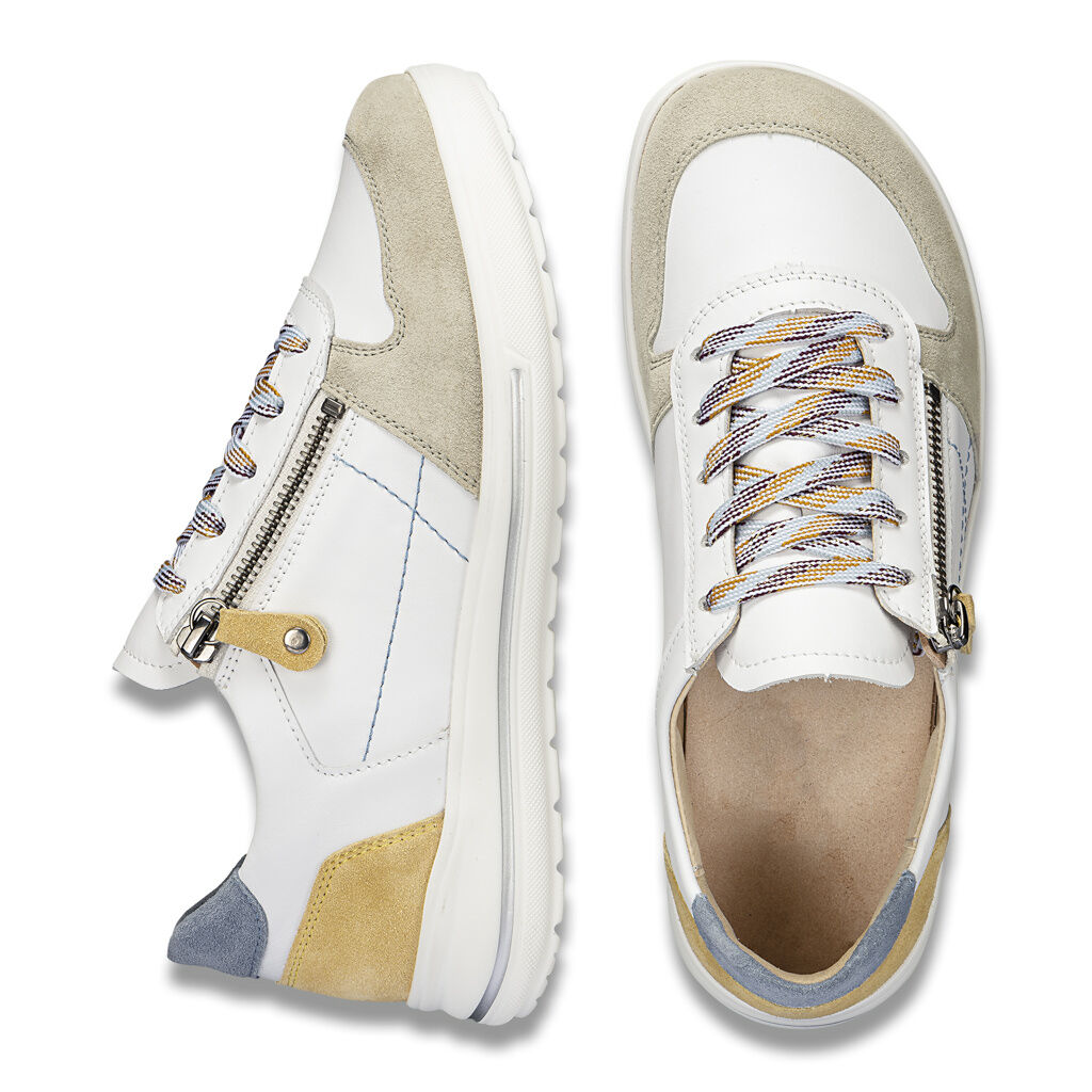 Schnürschuhe - Sneaker HEATHER weiss-gelb
