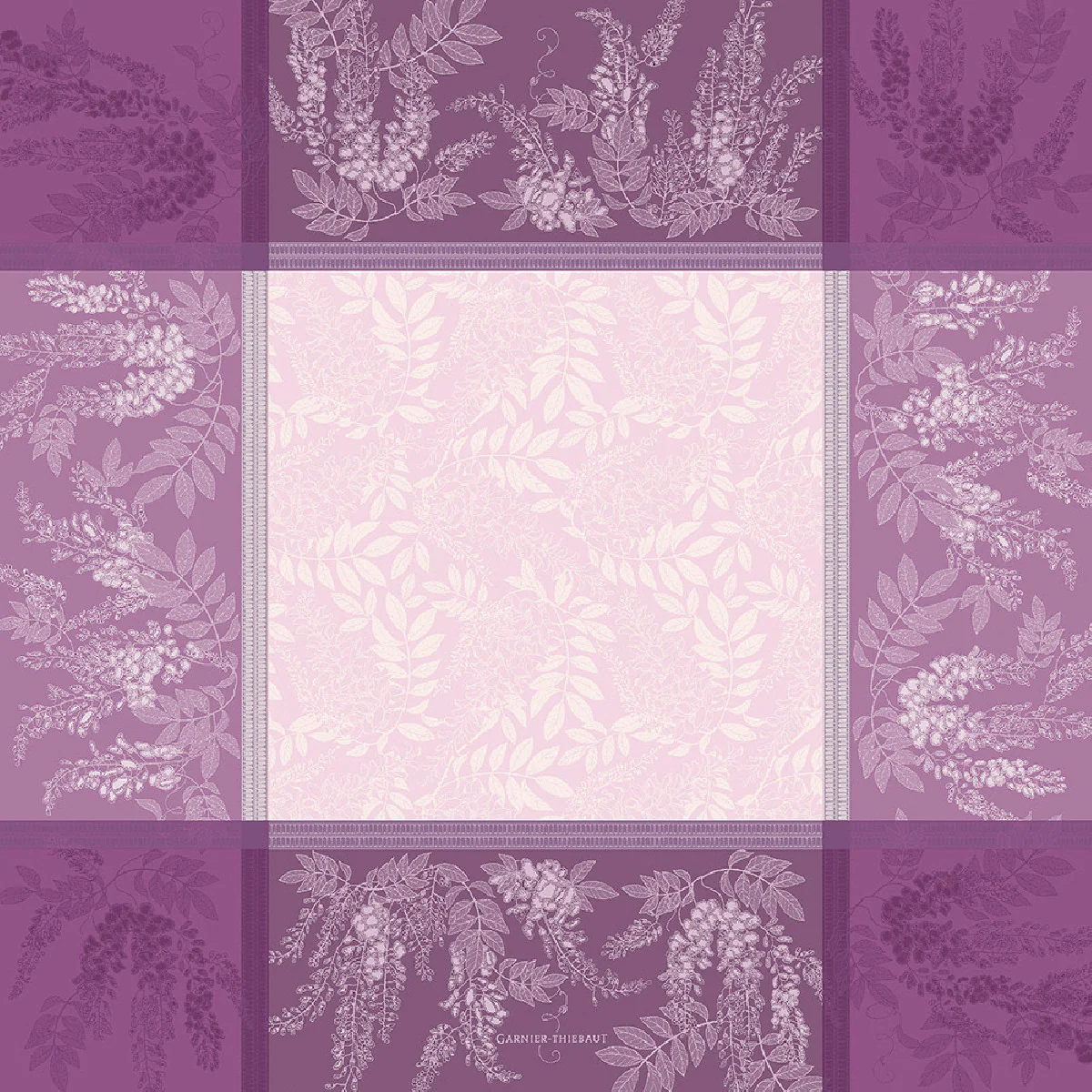 Nappe antitache déperlant pur coton violet 174X304 Garnier Thiebaut
