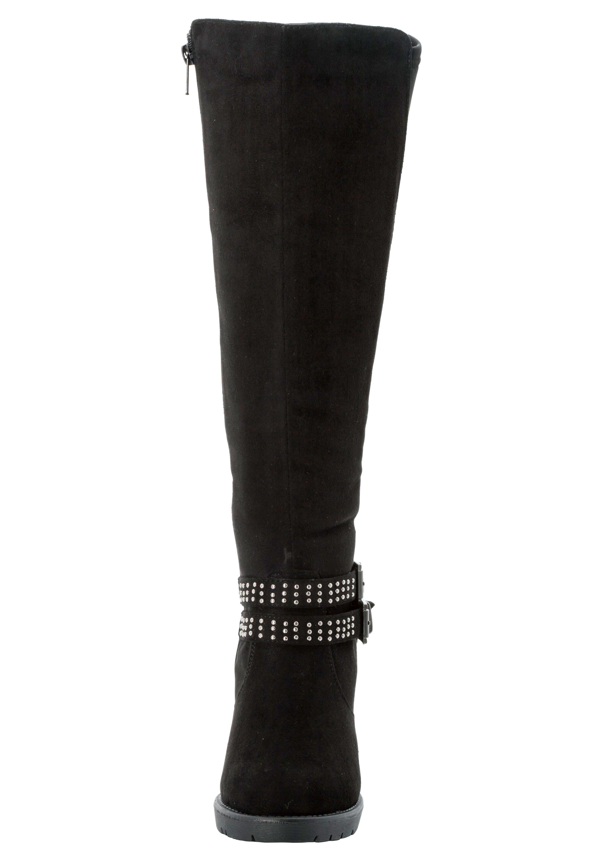 Weitschaftstiefel mit zwei Zierschnallen