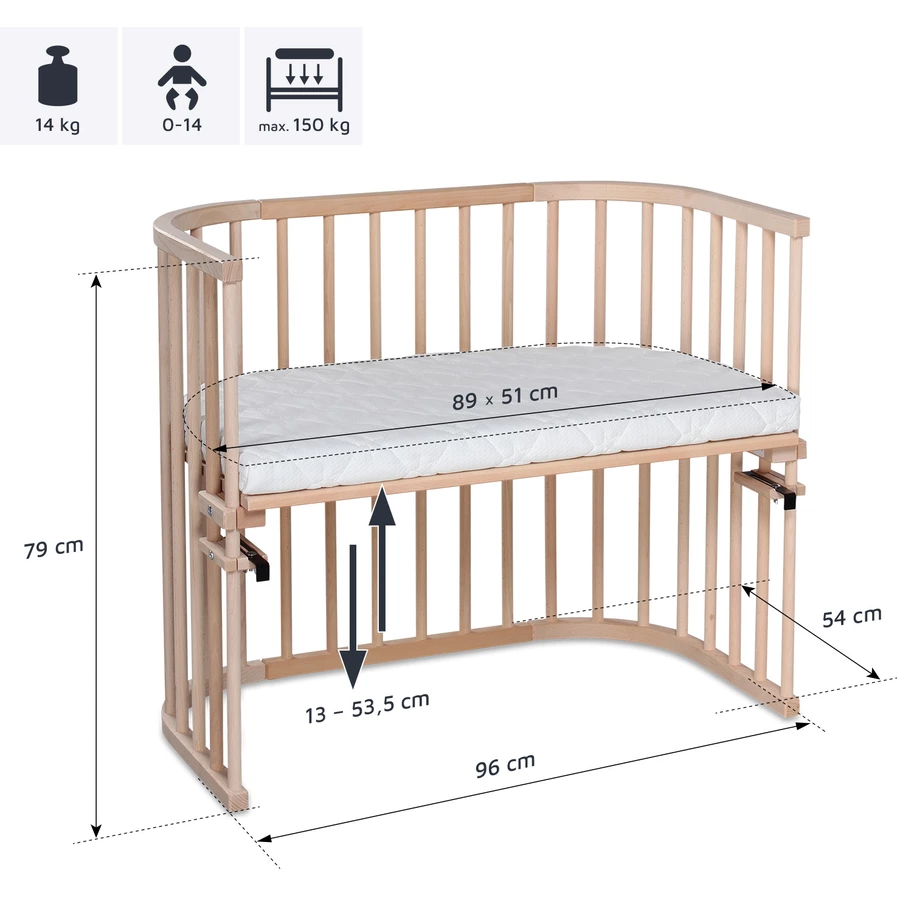 babybay Beistellbett Maxi natur unbehandelt