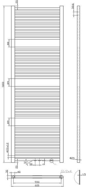Best-Design - Zero-White Radiator - Wit - Staal - 1269W