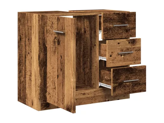 Armoire d'évier vieux bois 63x30x54 cm bois d'ingénierie