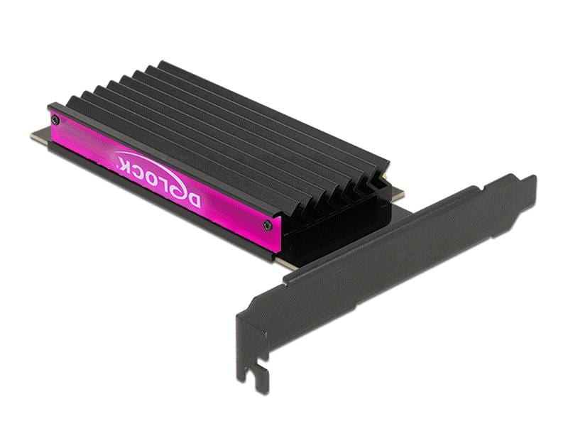 Delock Host Bus Adapter PCIe x4 - M.2, NVMe, Key M, RGB-LED PCI-Express x4 Schnittstellenkarte mit einem M.2-Slot und RGB-LED-Beleuchtung