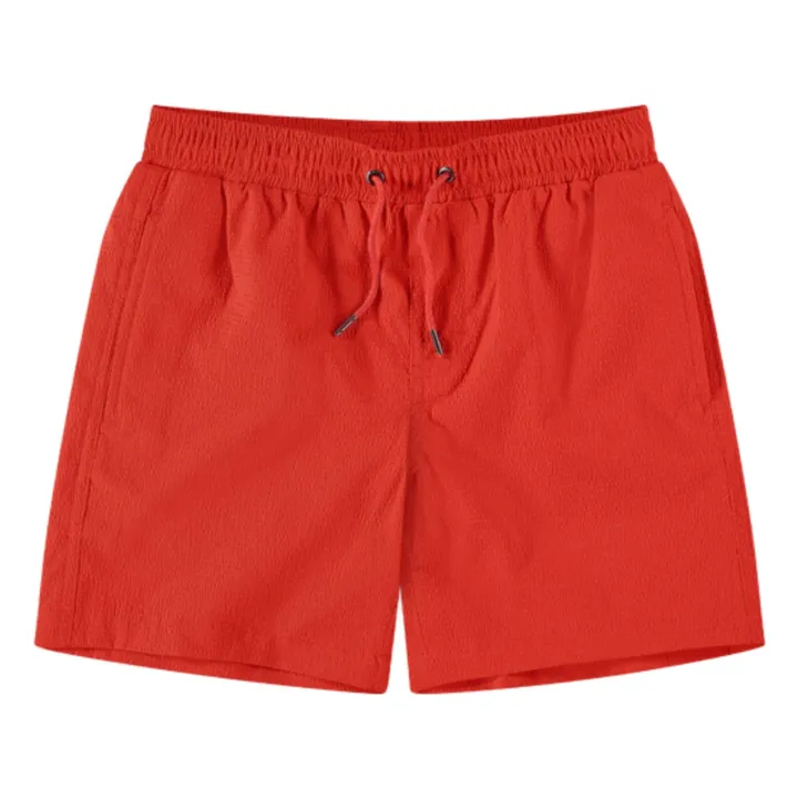 Beachlife Short de bain Rayé Seersucker | Rouge