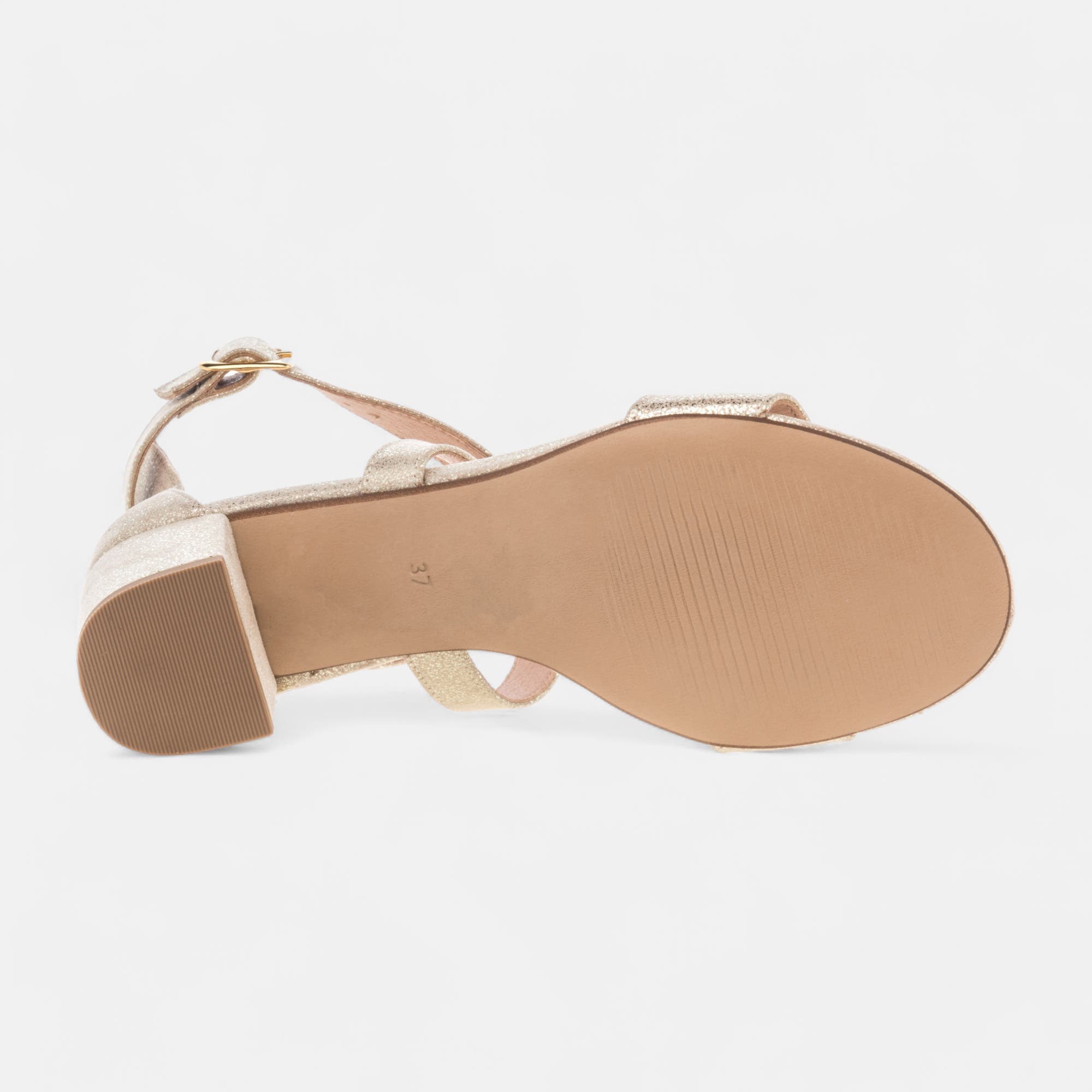 Nu-pieds à talon Femme or
