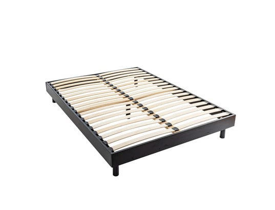 TERRE DE NUIT - Sommier 160 x 200 Sommier kit en bois massif noir