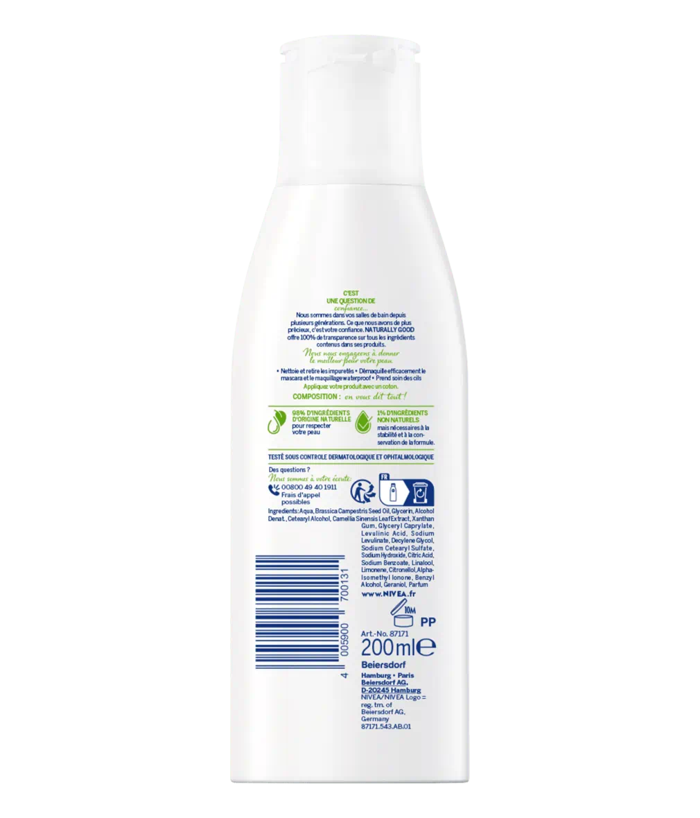 LAIT DÉMAQUILLANT VISAGE THÉ VERT BIO NATURALLY GOOD