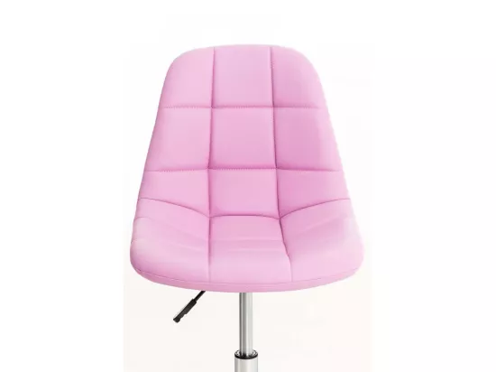 Chaise de bureau - Similicuir & Métal chromé - Rose - Emil