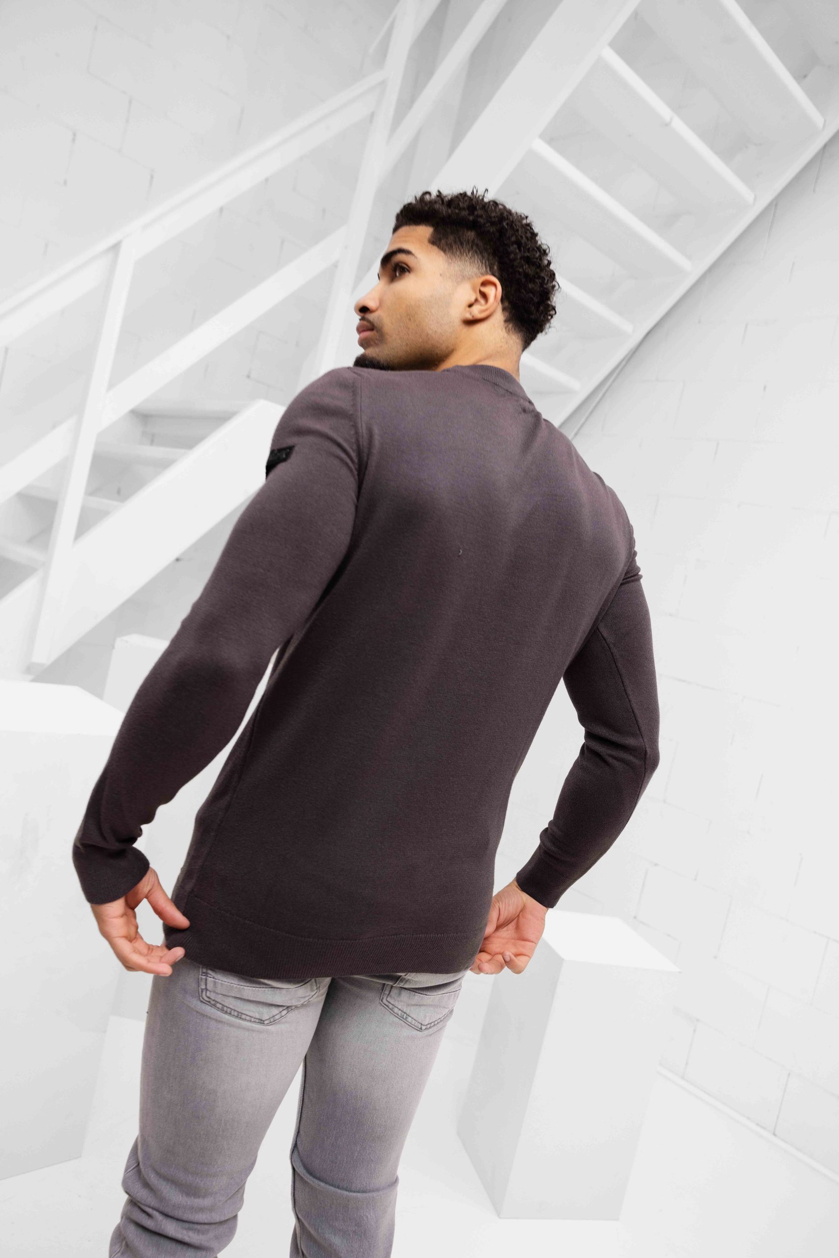 Malelions Knitted Sweater Heren Bruin