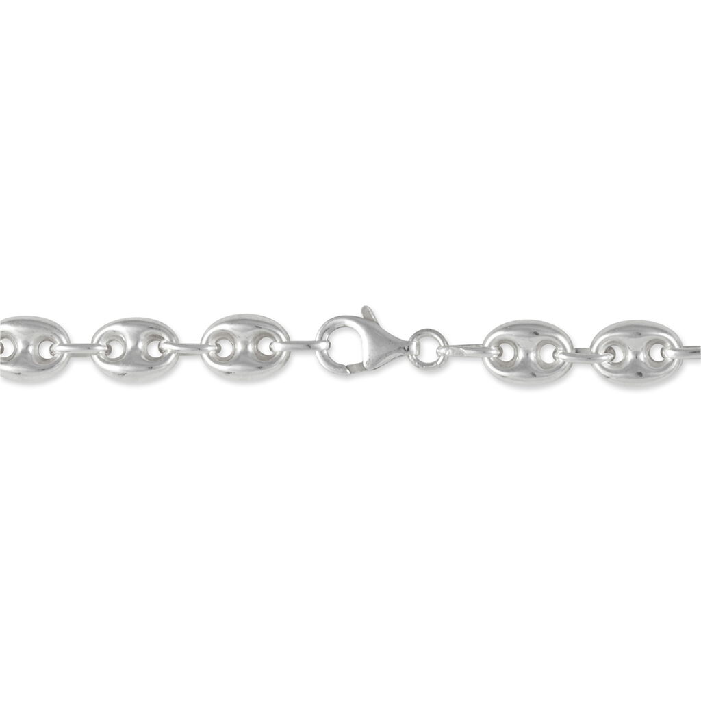Collier Carrus Maille Grain De Cafe Argent Blanc