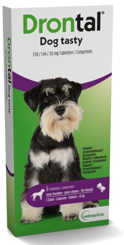 Drontal - Dog Tasty Bone - Wormenkuur - 6 Stuks - Voor Honden Vanaf 10 kg