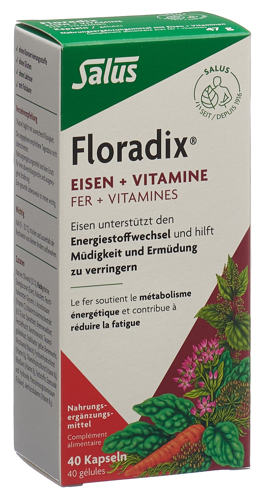 Floradix Eisen   Vitamine Kaps Blist 40 Stk