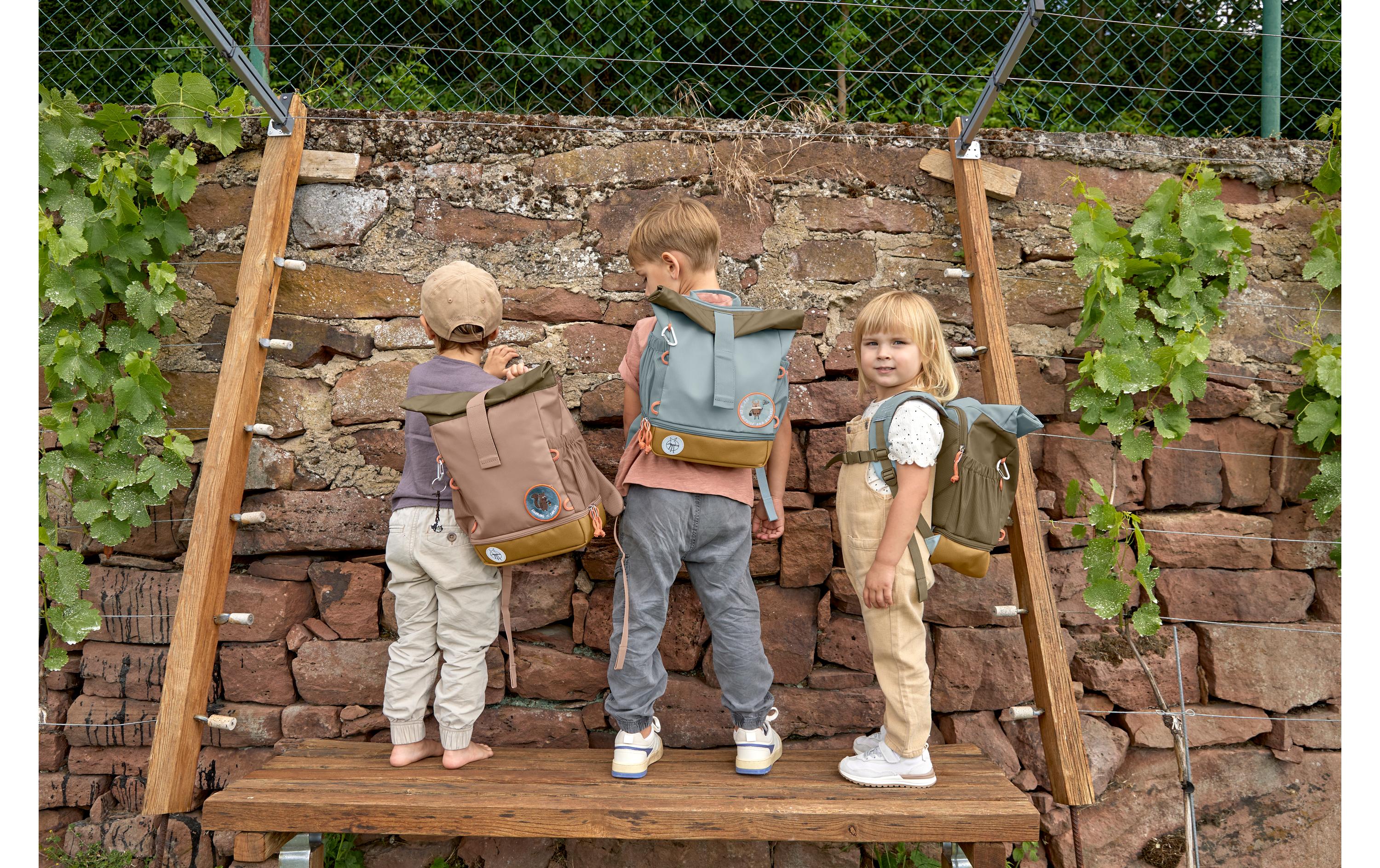Rucksack Mini Rolltop Nature HaselnussWasserabweisender Kinderrucksack mit gepolsterten Schultergurten