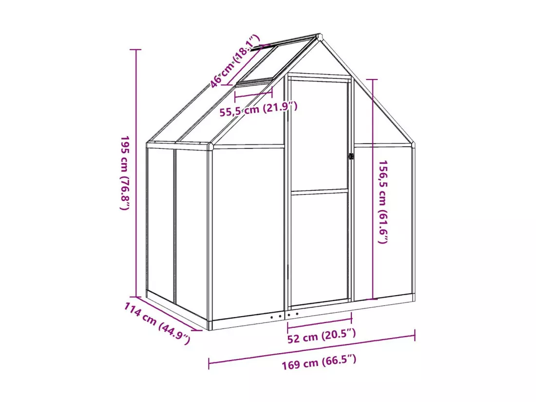 Serre tente abri plante aluminium 169 x 114 x 195 cm 02_0044515