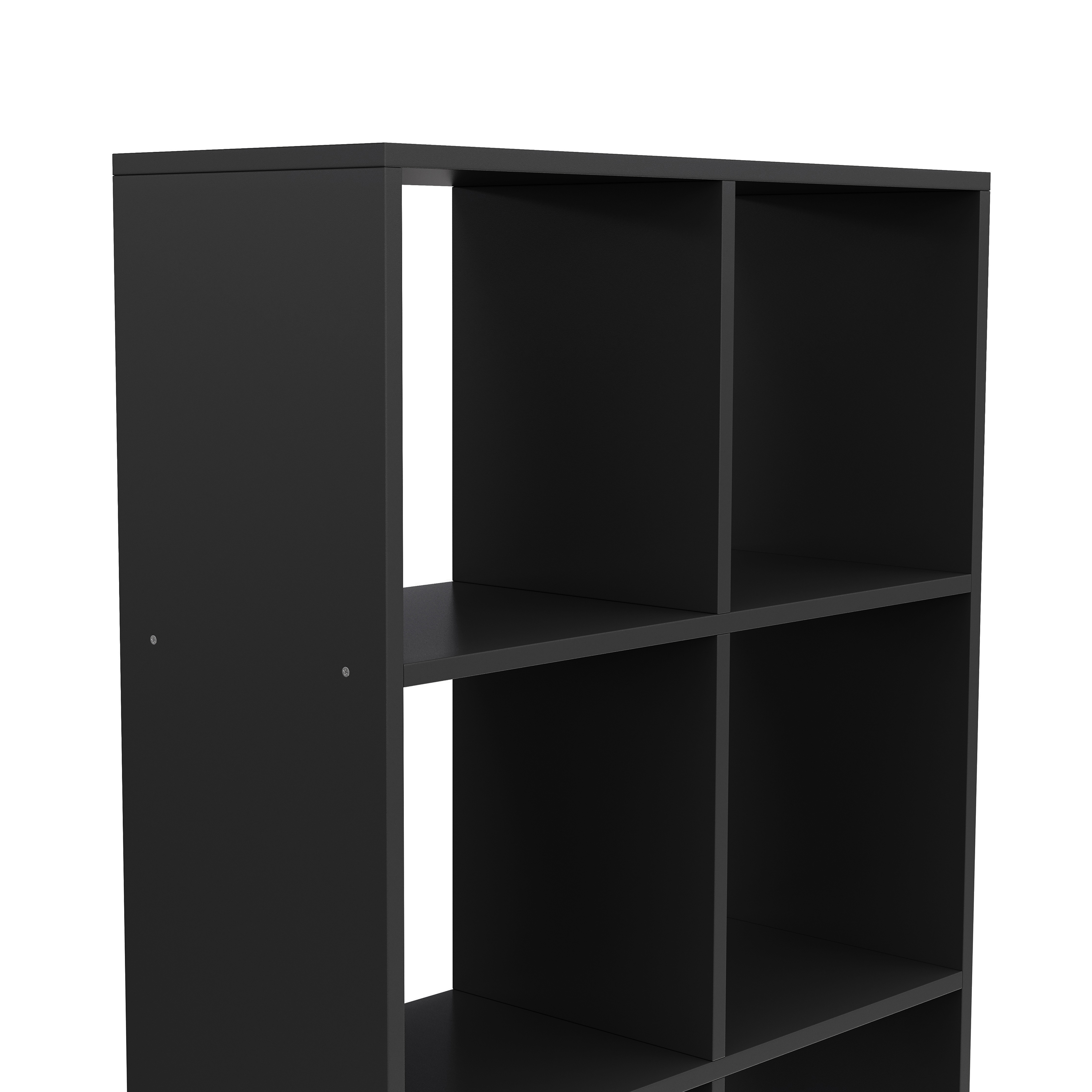 Bücherregal Raumteiler LIAM 8 Fächer 72 x 142 cm schwarz