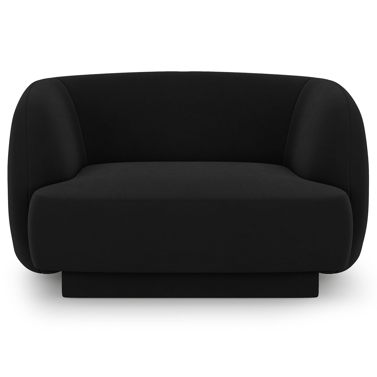 Micadoni Limited Edition Fauteuil en Velours Miley noir - 109x85x74 cm