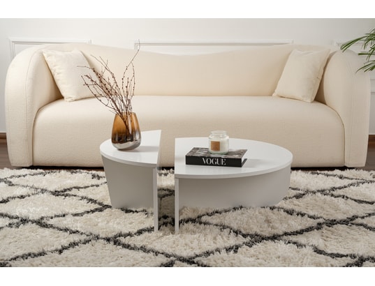 CONCEPT1 - Table basse Orion blanc 90 x 60 x h30cm