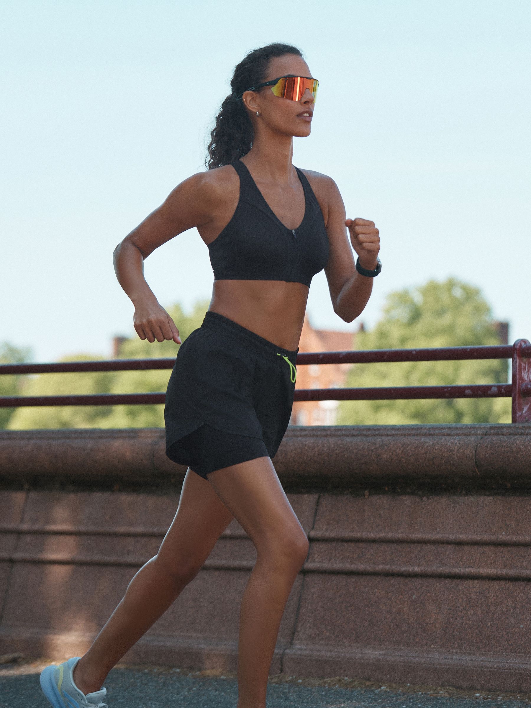 Zwart - 2-in-1 sportshort met hoge taille van Dry Tech