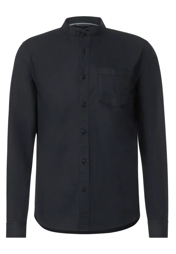 Stehkragen Hemd - faded black