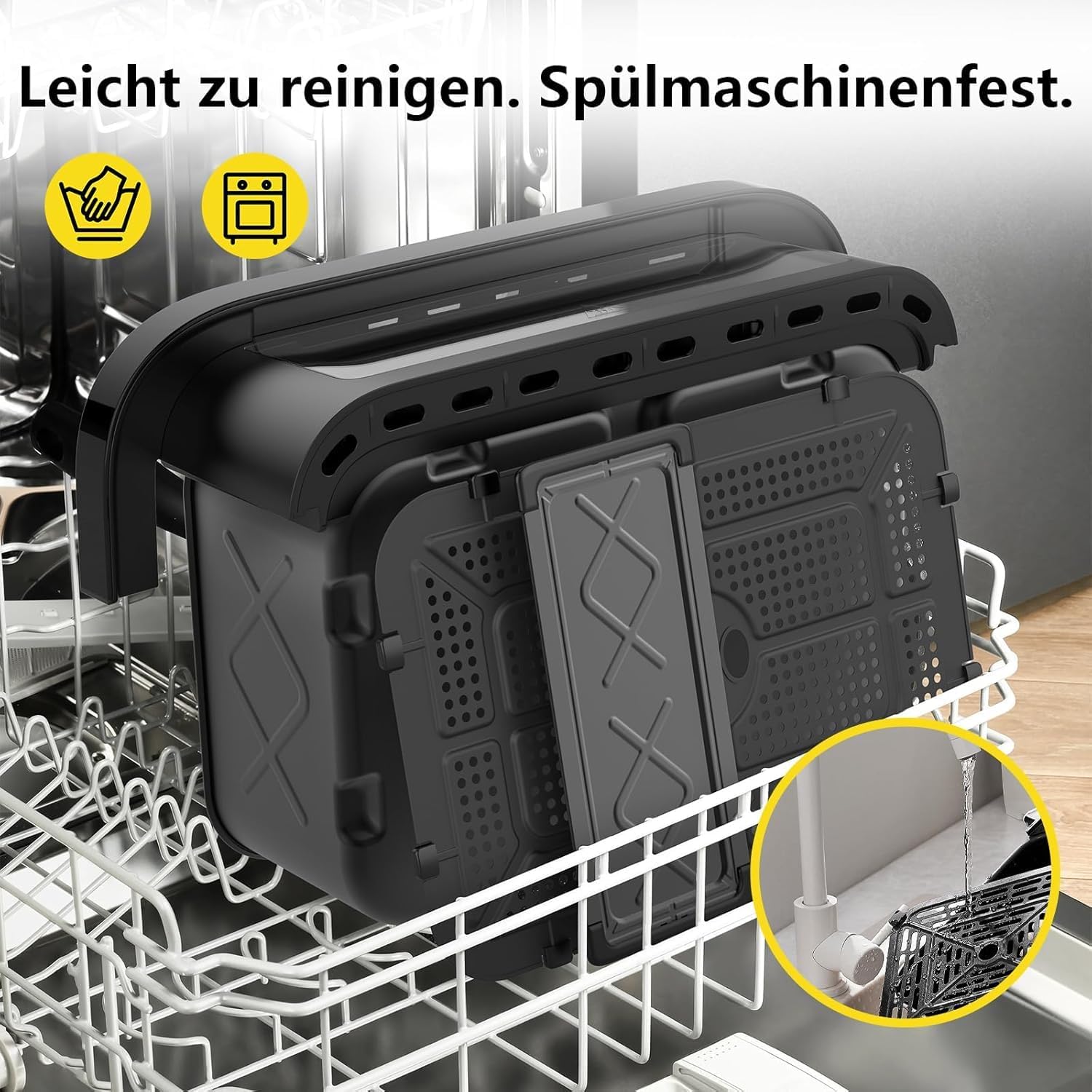 Heißluftfritteuse Dual Zone 11L XXL – Leistungsstarker Air Fryer mit Doppelkammer & herausnehmbarer Trennwand, Heissluftfriteuse ohne Öl, 2950W, Sichtfenster & Touchdisplay, für Familien