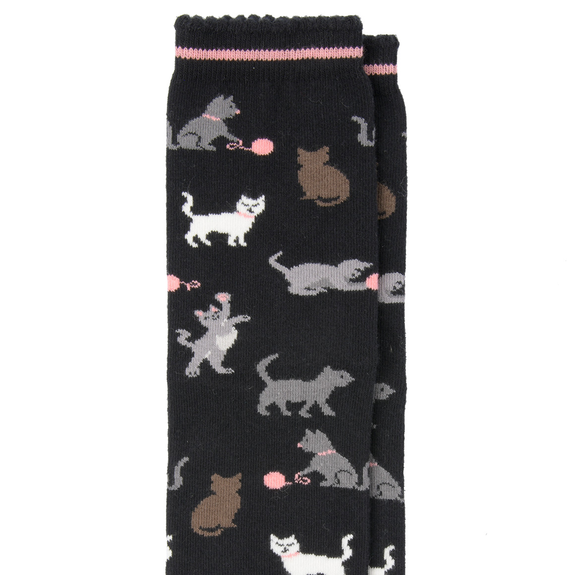 Gina Benotti 1 Paar Damen Socken mit Katzen allover schwarz