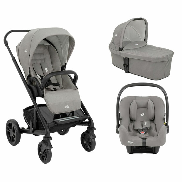 Poussette TRIO CHROME Pebble + I-Snug 2 Pebble + Nacelle Pebble - JOIE